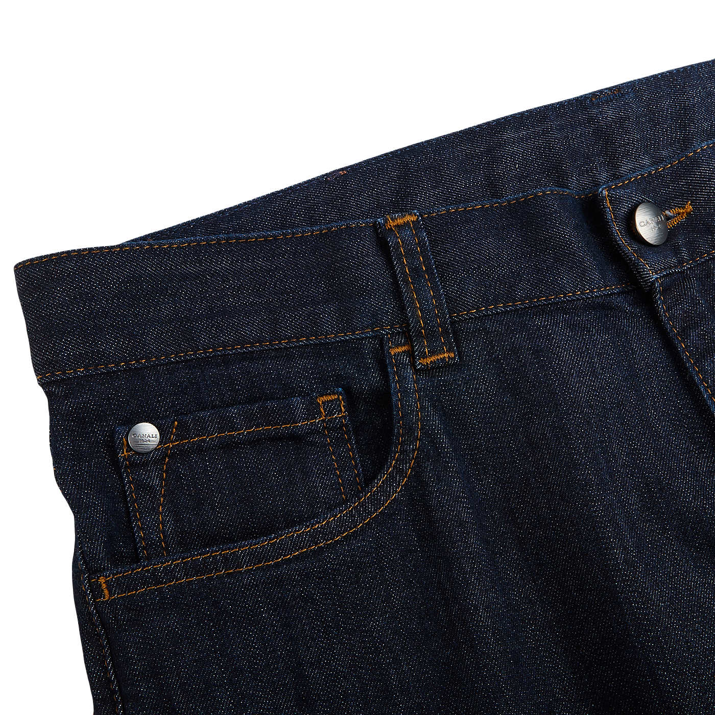 Canali Dark Indigo Cotton Stretch Jeans Edge