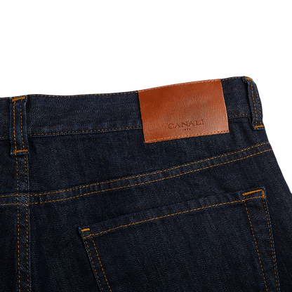 Canali Dark Indigo Cotton Stretch Jeans Tag