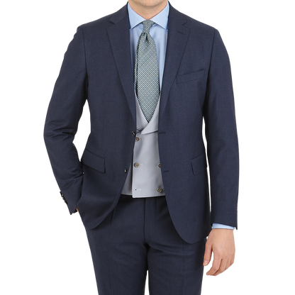 Canali Dove Grey Wool DB Waistcoat Feature