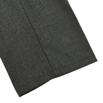 Canali Green Melange Washable Wool Trousers Cuff