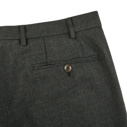 Canali Green Melange Washable Wool Trousers Pocket
