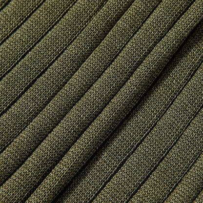 A close up of a Canali Green Ribbed Cotton Socks.