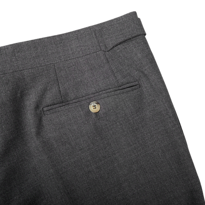 Canali Grey Melange Diagonal Wool Trousers Pocket
