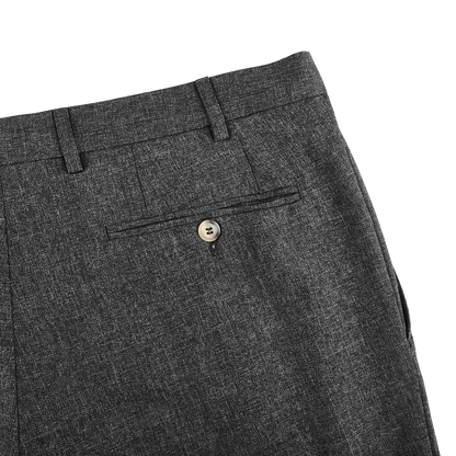 Canali Grey Melange Washable Wool Trousers Pocket
