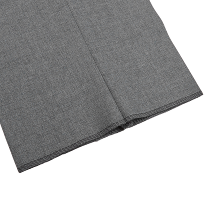 Canali Grey Tropical Wool Flat Front Trousers Cuff