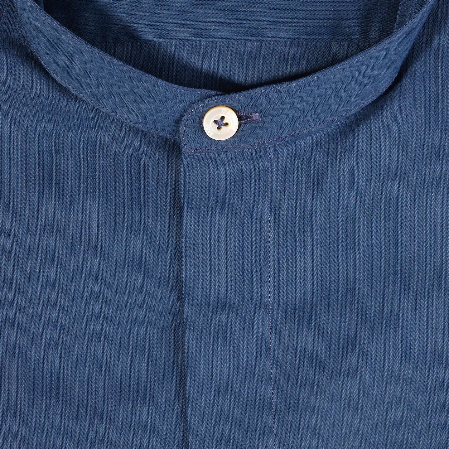 Canali Indigo Blue Grandad Shirt Fabric
