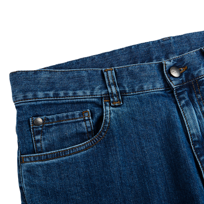 Canali Light Blue Cotton Stretch Jeans Edge