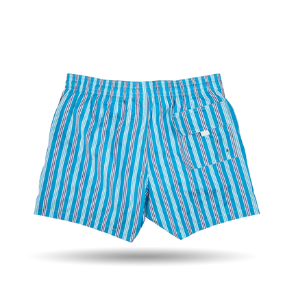 Canali Light Blue Printed Microfiber Swimshorts Back