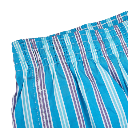 Canali Light Blue Printed Microfiber Swimshorts Edge