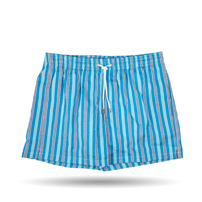 Canali Light Blue Printed Microfiber Swimshorts Front