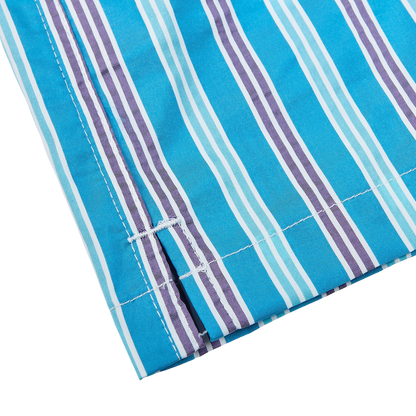 Canali Light Blue Printed Microfiber Swimshorts Split