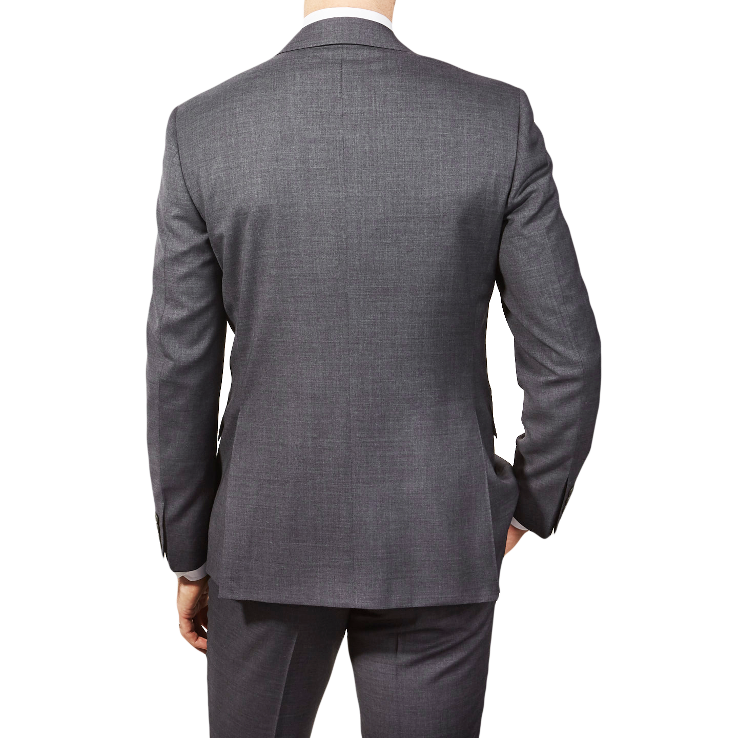 Canali Light Grey Plain Suit Back