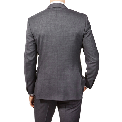 Canali Light Grey Plain Suit Back