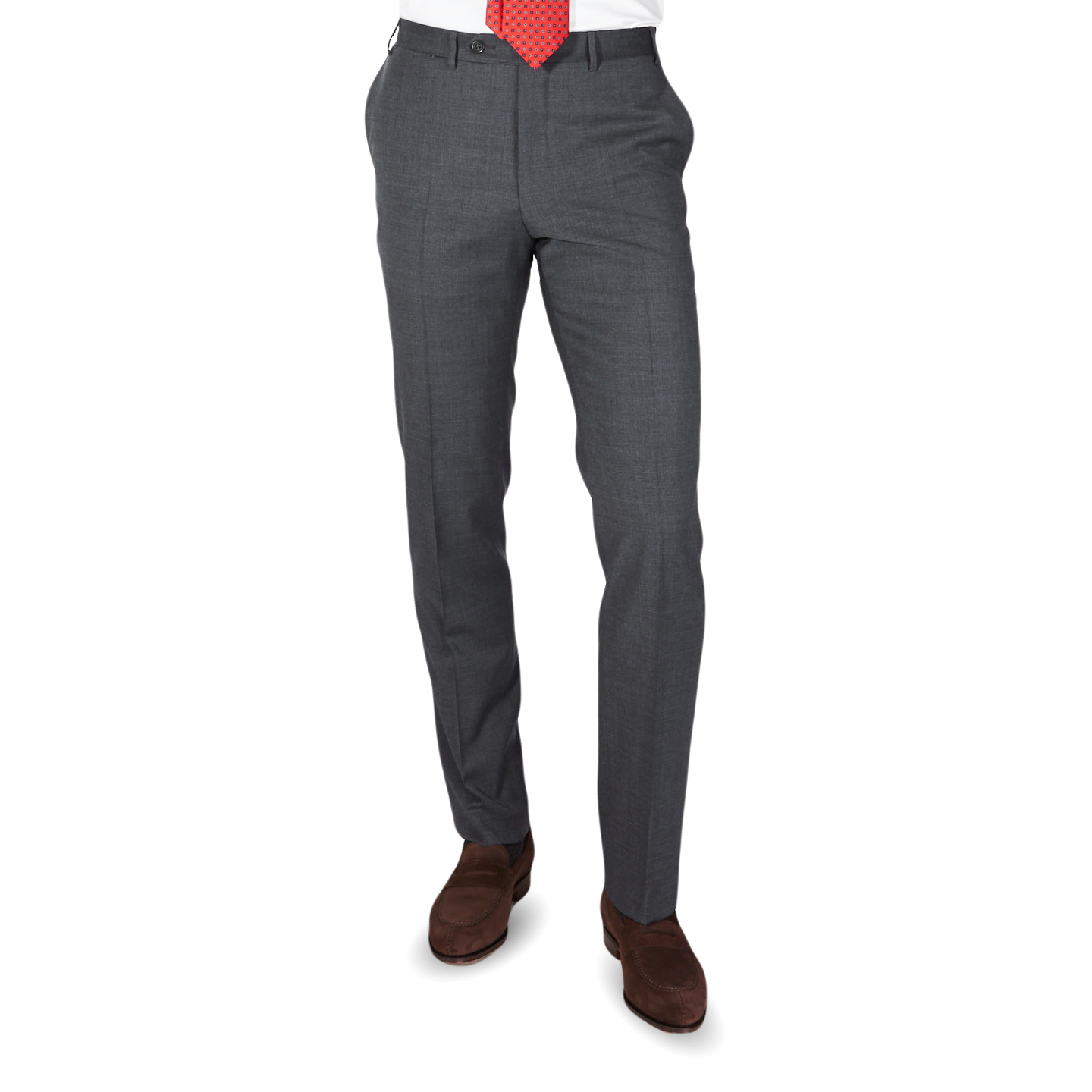 Canali Light Grey Plain Suit Trousers Front