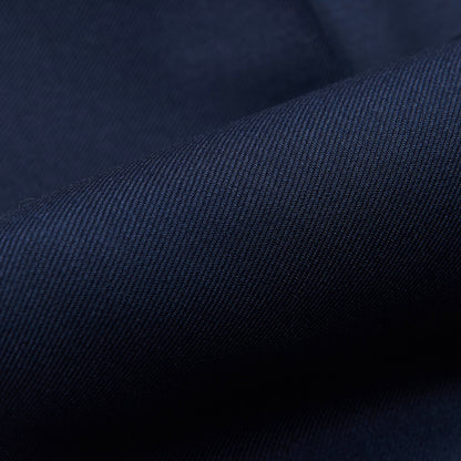 Canali Light Navy Flat Front Trousers Fabric