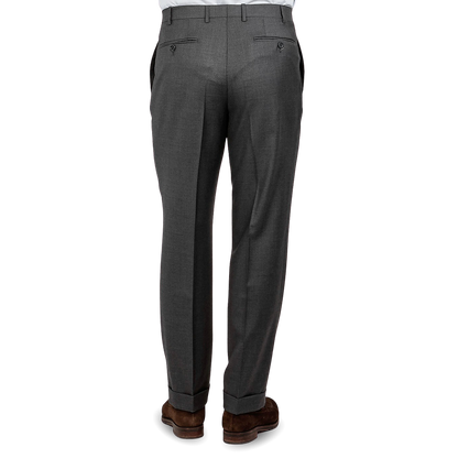 Canali Medium Grey Wool Trousers Back
