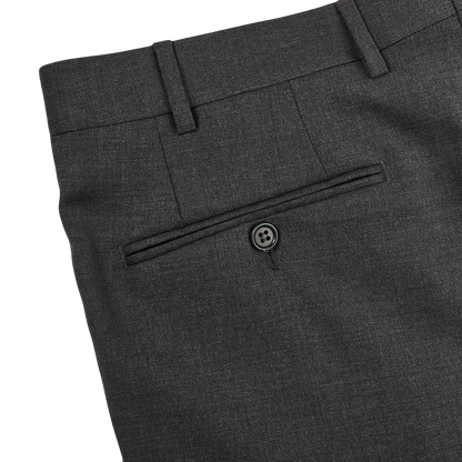 Canali Medium Grey Wool Trousers Pocket