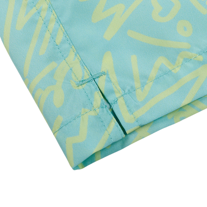 Canali Mint Green Printed Microfiber Swimshorts Split