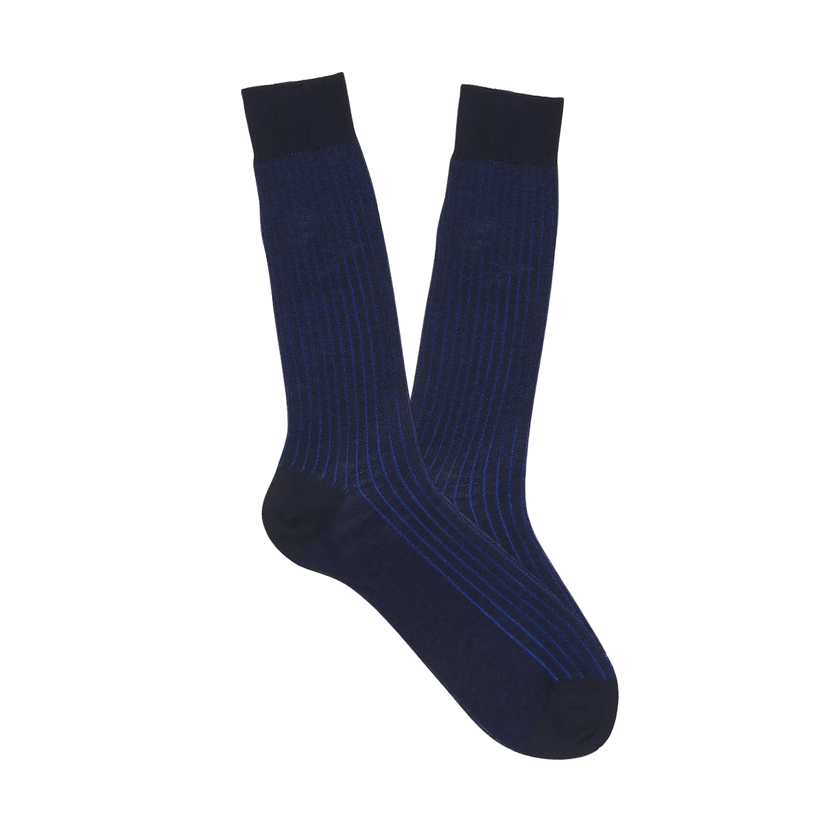 Canali Navy Blue Ribbed Cotton Vanisee Socks Feature