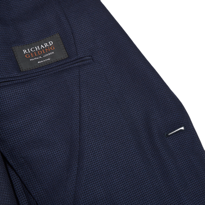 Canali Navy Blue Wool Kei Unlined Blazer Inside