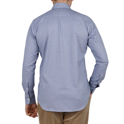 Canali Navy Cotton Puppytooth BD Casual Shirt Back