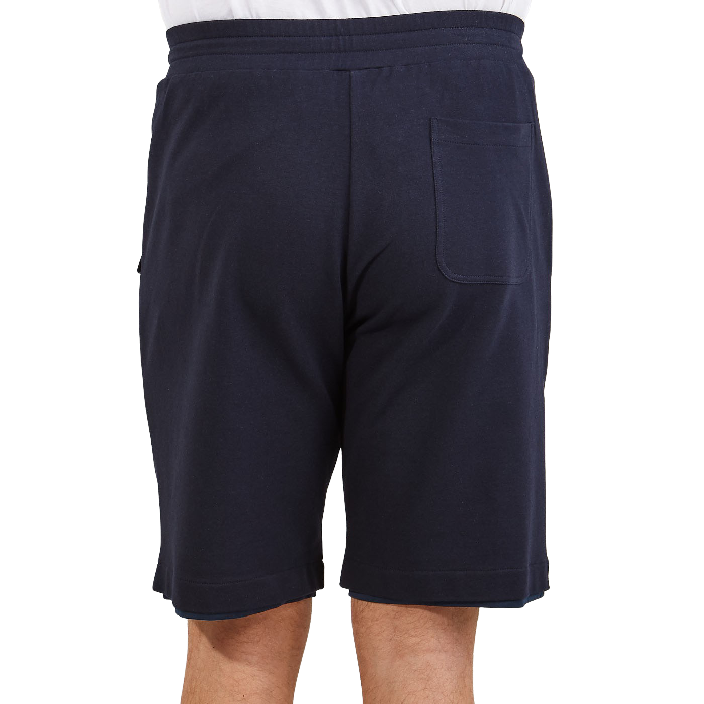 Canali Navy Cotton Stretch Jogger Shorts Back