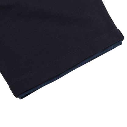 Canali Navy Cotton Stretch Jogger Shorts Cuff