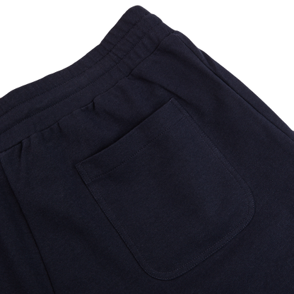 Canali Navy Cotton Stretch Jogger Shorts Pocket