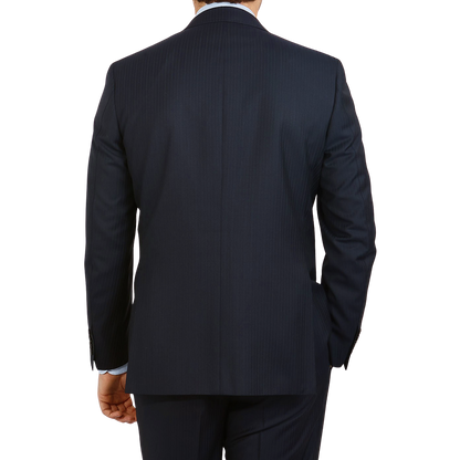 Canali Navy Pinstripe Super 150s Wool Drop 4 Suit Back