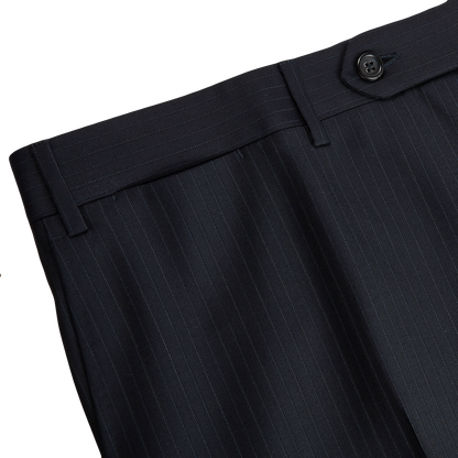 Canali Navy Pinstripe Super 150s Wool Drop 4 Suit Edge
