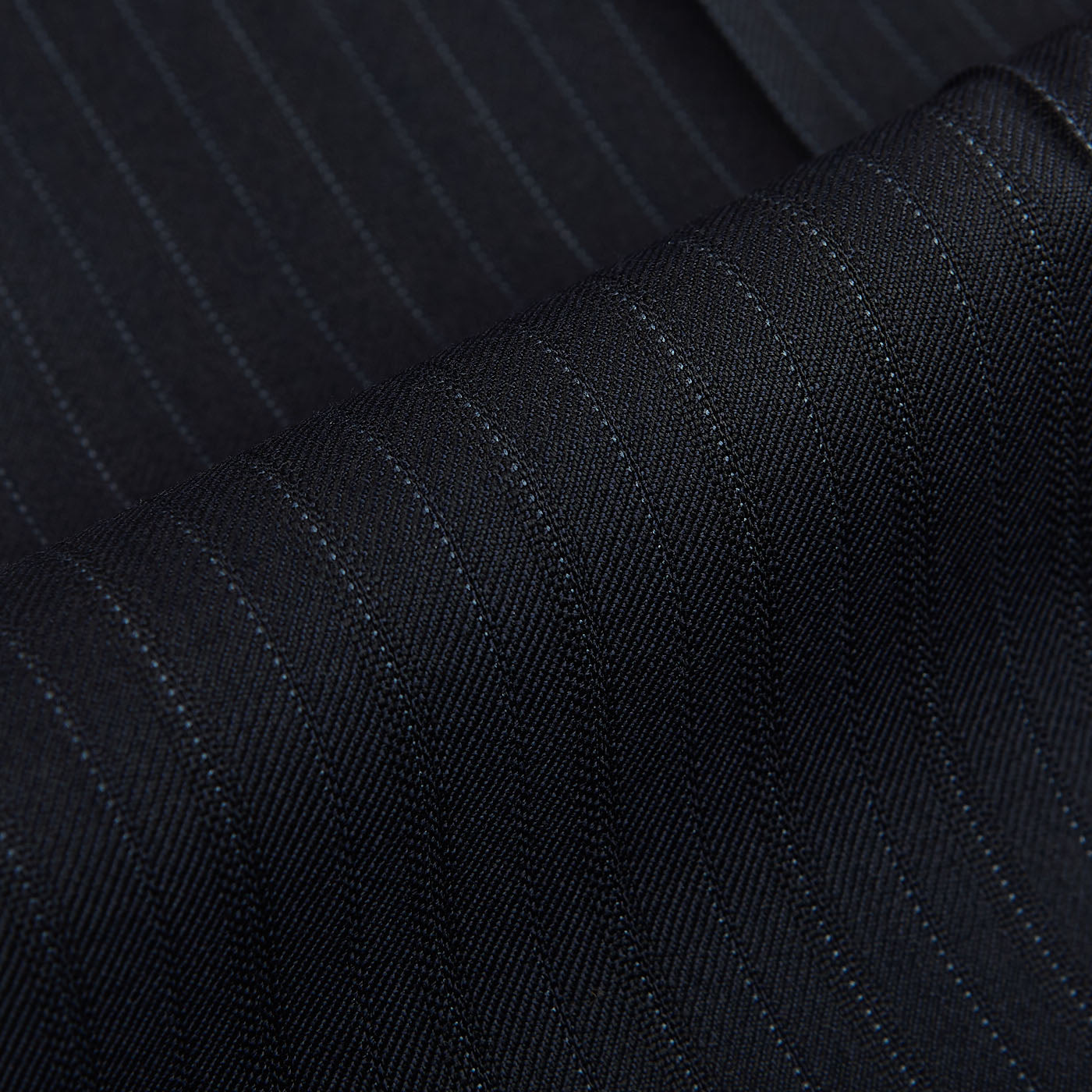 Canali Navy Pinstripe Super 150s Wool Drop 4 Suit Fabric