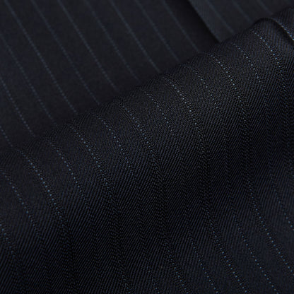 Canali Navy Pinstripe Super 150s Wool Drop 4 Suit Fabric