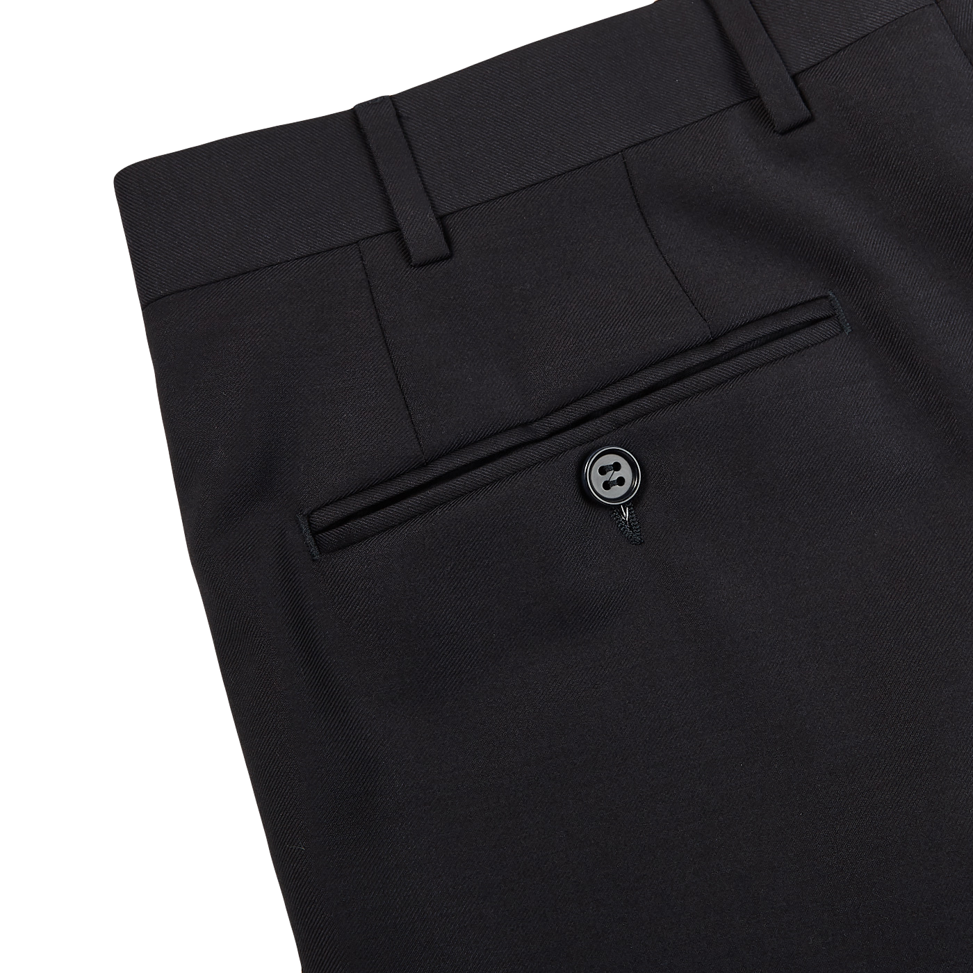Canali Navy Plain Wool Trousers Pocket