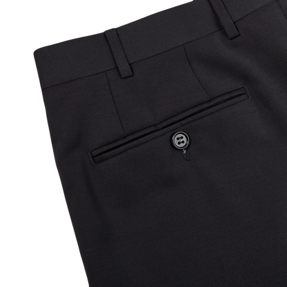 Canali Navy Plain Wool Trousers Pocket