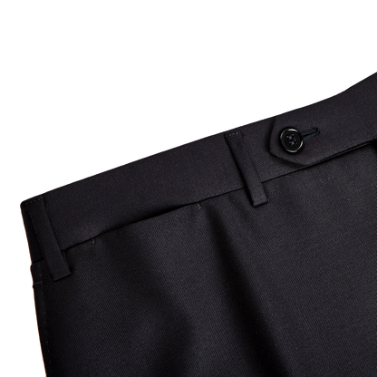 A close up of the Canali Navy Blue Wool Notch Lapel Suit showcasing sartorial elegance.