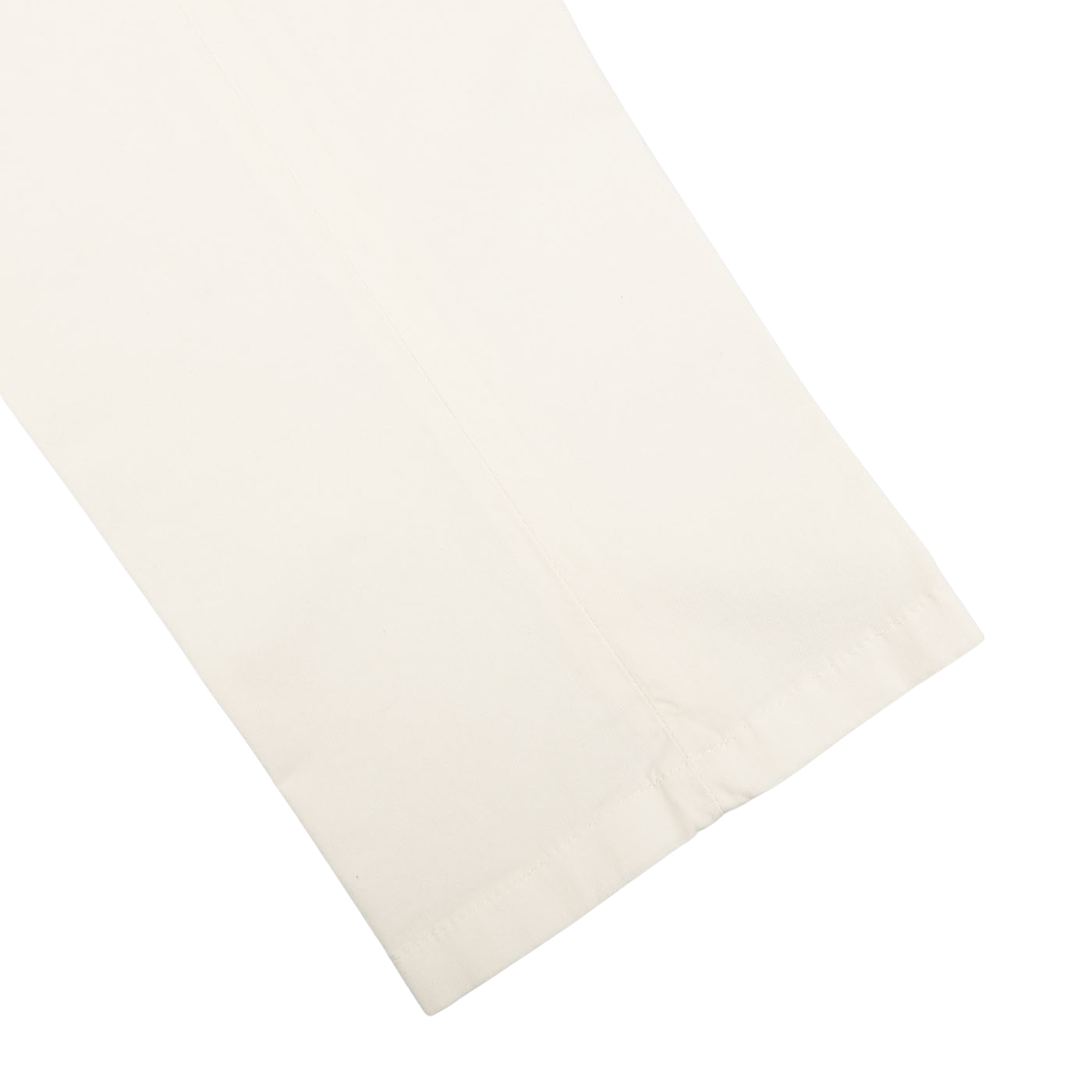 Canali Off-White Cotton Stretch Flat Front Chinos Cuff