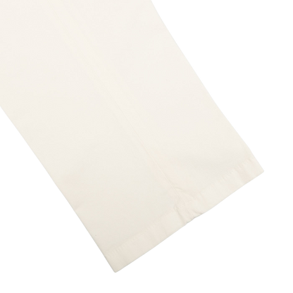 Canali Off-White Cotton Stretch Flat Front Chinos Cuff