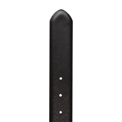 A Canali Reversible Black Brown Leather 35mm Belt on a black background.