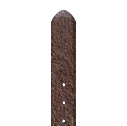 A Canali Reversible Black Brown Leather 35mm Belt on a black background.