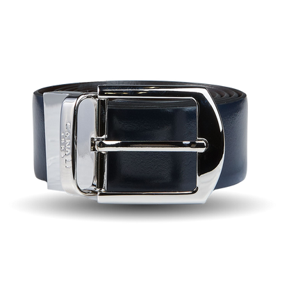 Canali Reversible Navy Brown Leather 35mm Belt Blue Feature