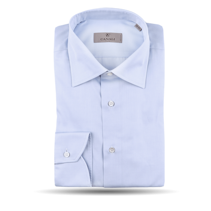 Canali Sky Blue Single Cuff Shirt Shirt Feature