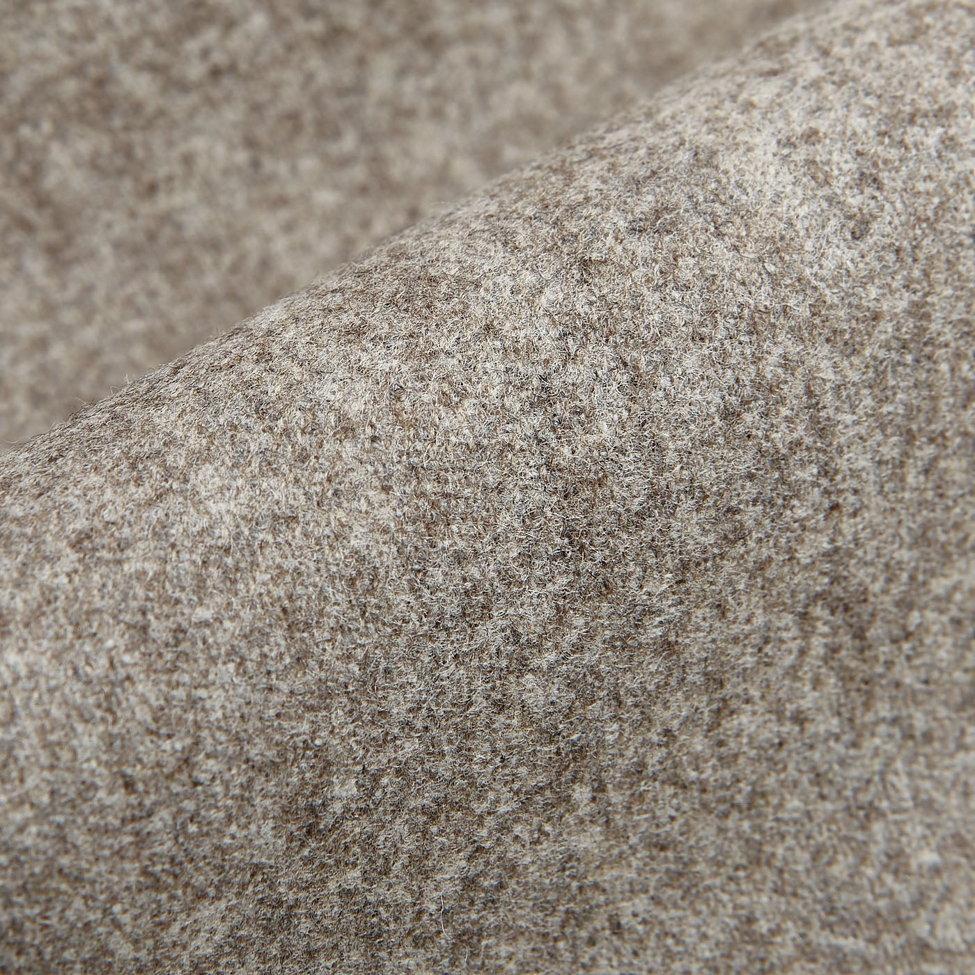 Canali Taupe Beige Wool Flannel Flat Front Trousers Fabric
