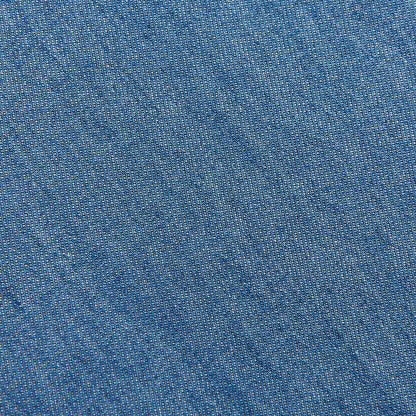 Canali Washed Denim Blue Cotton Casual Trousers Fabric