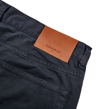 Canali Washed Navy Cotton Twill Jeans Tag