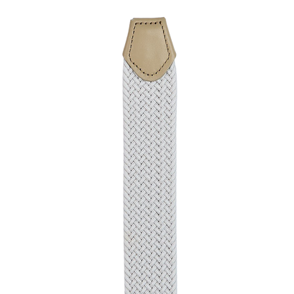 Canali White Braided Cotton Canvas 35mm Belt Edge