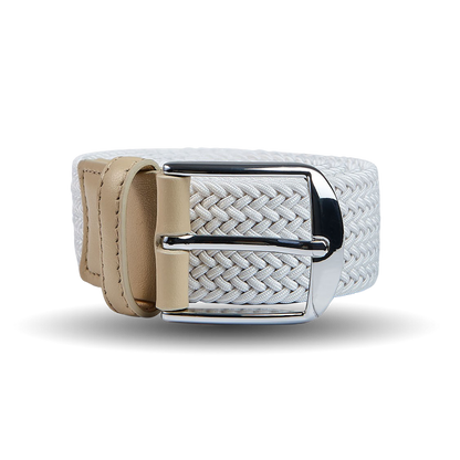 Canali White Braided Cotton Canvas 35mm Belt Feature