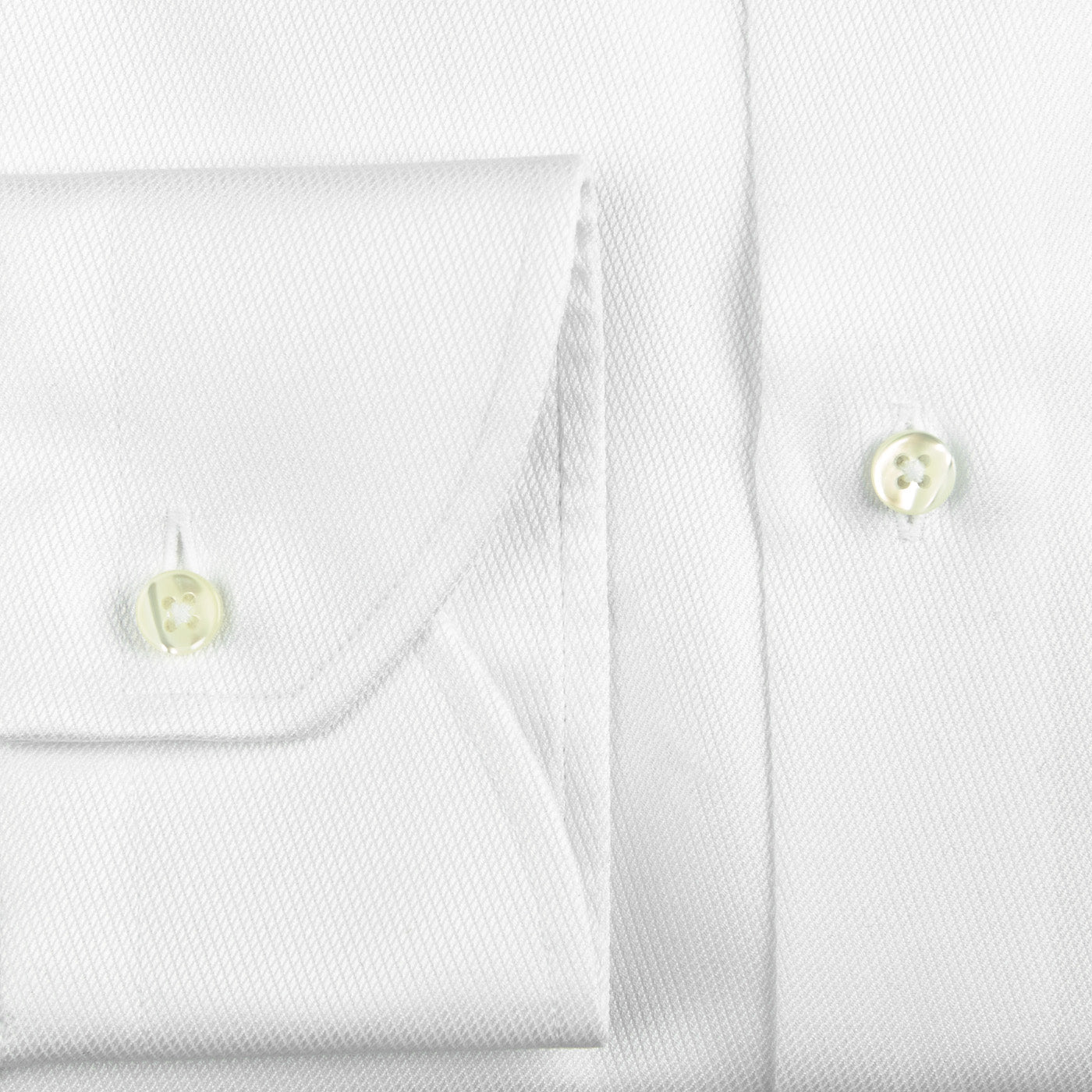 Canali White Cotton Cut Away Impeccabile Shirt Cuff