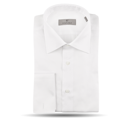 Canali White Double Cuff Cut Away Shirt Feature