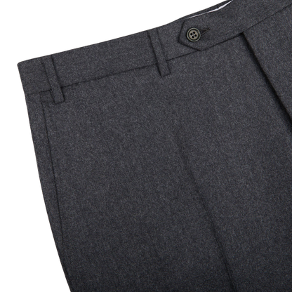 Canali - gallery image 1 showcases a men's structured shoulder Grey Melange Wool Flannel Suit.