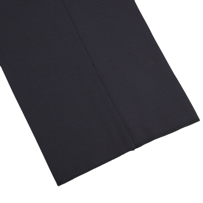 A navy blue pair of Canali wool twill formal trousers.